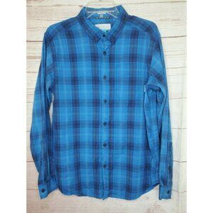 Columbia Sportswear Company Men's Med Blue Plaid Regular Fit Long Sleeve Shirt